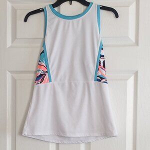 Tail Turquoise White Racerback Active Tennis Tank Top